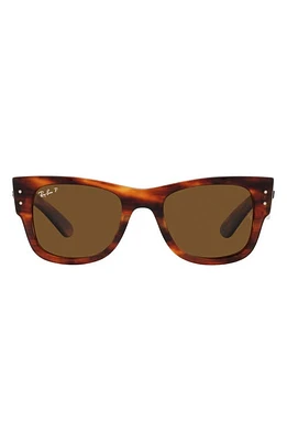 Ray-Ban Mega Wayfarer 51mm Polarized Sunglasses in Striped Havana at Nordstrom