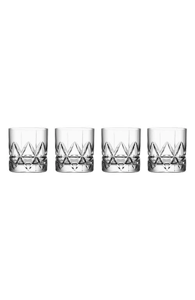 Orrefors Peak Set of 4 Double Old Fashioned Glasses in Clear at Nordstrom