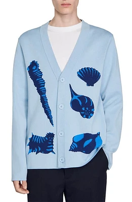 sandro Shells Cardigan Sky Blue at Nordstrom,