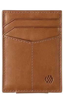 Johnston & Murphy Rhodes Leather Money Clip Card Case in Tan Full Grain at Nordstrom