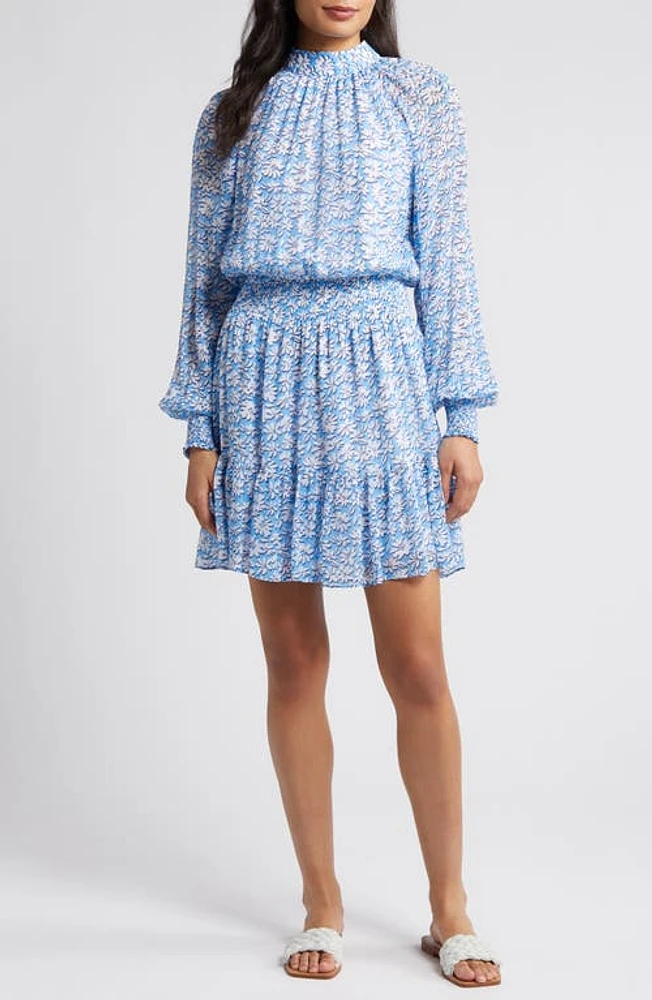 Lilly Pulitzer Ellielynn Long Sleeve Dress Lunar Blue Palm Beach Petals at Nordstrom,