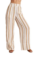 Bella Dahl Stripe Wide Leg Linen Blend Pants Redwood at Nordstrom,