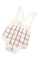 Ashmi & Co. Raleigh Check Knit Cotton Bodysuit Red at Nordstrom,