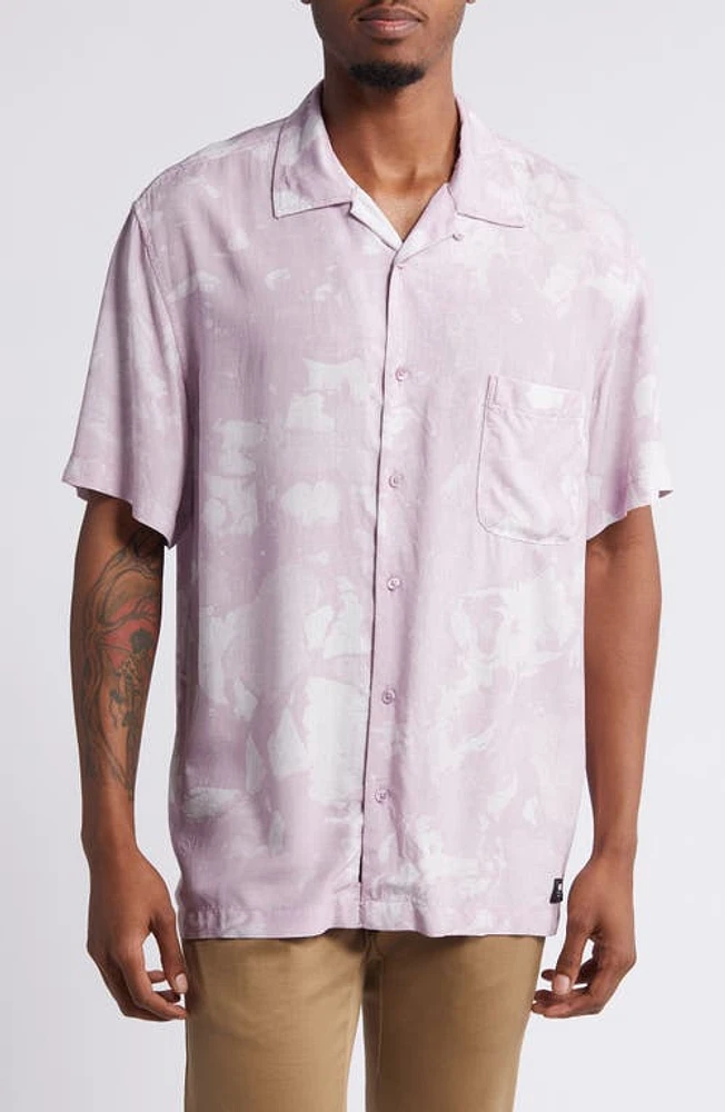 Vans Marbled Print Camp Shirt Lavender Mist/Marshmallow at Nordstrom,