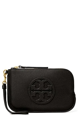 Tory Burch Miller Leather Wristlet in Black at Nordstrom