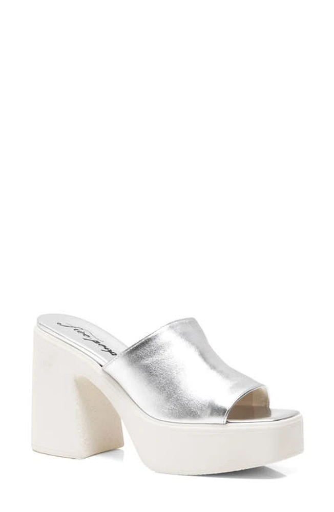 Free People Zoe Platform Slide Sandal Silver Metallic at Nordstrom,