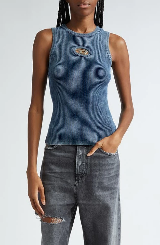 DIESEL M-Anchor Cotton Rib Tank Blue at Nordstrom,