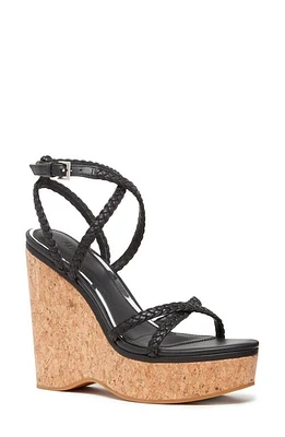 PAIGE Hazel Ankle Strap Platform Wedge Sandal Black at Nordstrom,