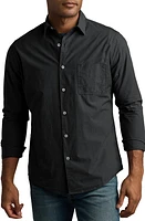 Rowan Everett Cotton Poplin Button-Up Shirt Washed Black at Nordstrom,