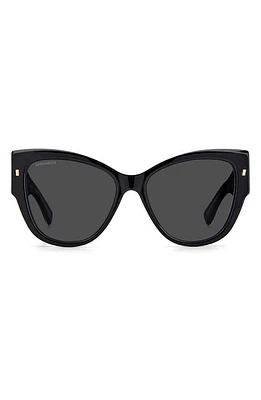 Dsquared2 56mm Cat Eye Sunglasses in Black Gold /Grey at Nordstrom