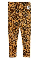 Mini Rodini Kids' Leopard Print Leggings Beige at Nordstrom,