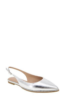 bcbg Valerie Slingback Pointed Toe Flat Silver at Nordstrom,