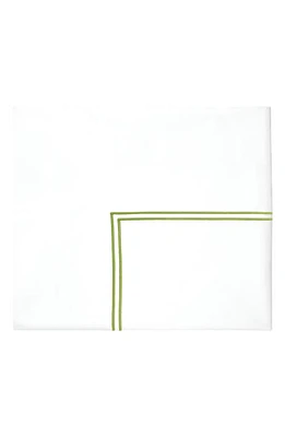 SFERRA Grande Hotel Cotton Flat Sheet in White/Fern at Nordstrom