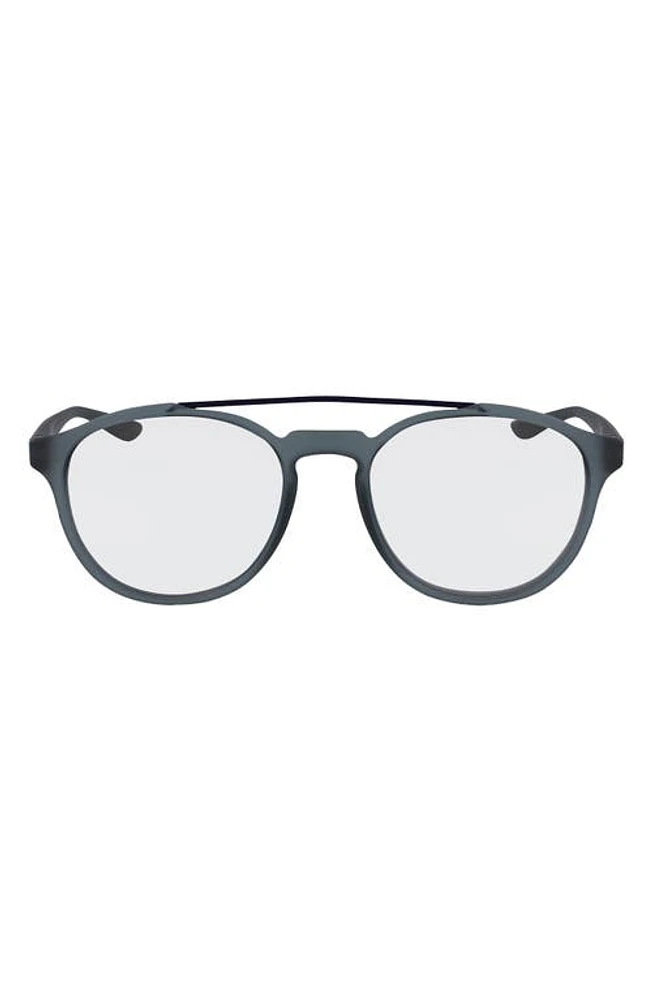 Nike Kismet 54mm Round Blue Light Blocking Glasses in Matte Cool Grey/Blue Light at Nordstrom