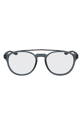 Nike Kismet 54mm Round Blue Light Blocking Glasses in Matte Cool Grey/Blue Light at Nordstrom