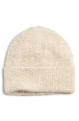 Madewell Fuzzy Luxe Beanie in Heather Ecru at Nordstrom