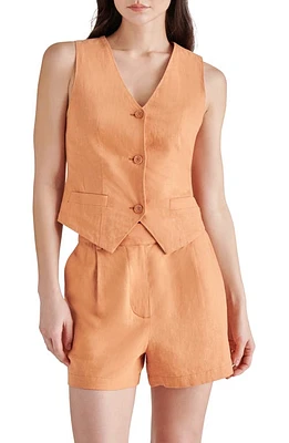 Steve Madden Selene Linen Blend Vest Caramel at Nordstrom,