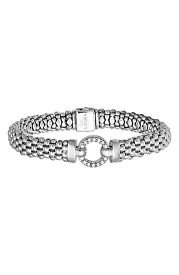 LAGOS Enso Circle Game Diamond Caviar Rope Bracelet in Silver at Nordstrom