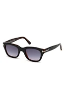 TOM FORD 52mm Gradient Rectangular Sunglasses in Black/Other /Gradient Smoke at Nordstrom