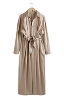 & Other Stories Tie Waist Wide Leg Jumpsuit Beige Dusty Light at Nordstrom,