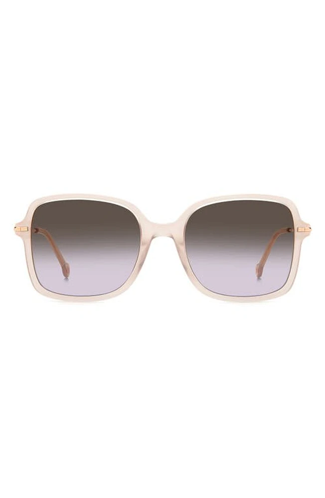 Carolina Herrera 55mm Square Sunglasses in Beige/Brown Violet at Nordstrom