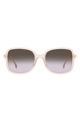 Carolina Herrera 55mm Square Sunglasses in Beige/Brown Violet at Nordstrom