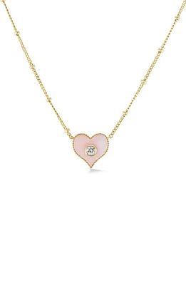 Orly Marcel Mini Pink Opal & Diamond Heart Pendant Necklace at Nordstrom