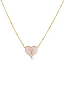 Orly Marcel Mini Pink Opal & Diamond Heart Pendant Necklace at Nordstrom