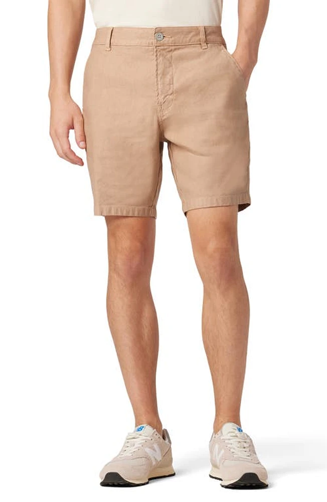 Hudson Jeans Linen Blend Twill Chino Shorts Latte at Nordstrom,