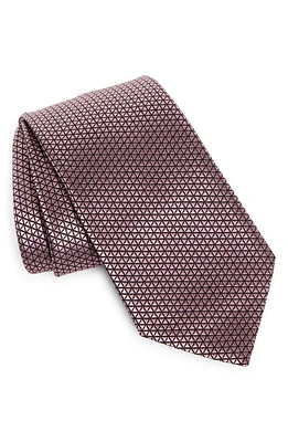 ZEGNA TIES Geometric Silk Jacquard Tie in Pink at Nordstrom