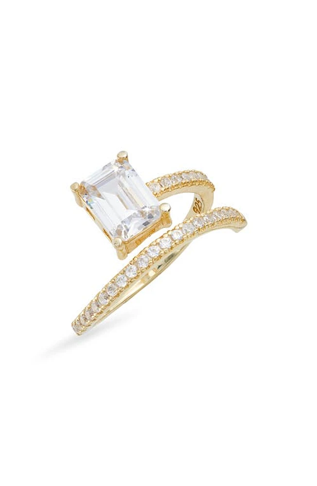 SHYMI Cubic Zirconia Bypass Statement Ring in Gold/White at Nordstrom