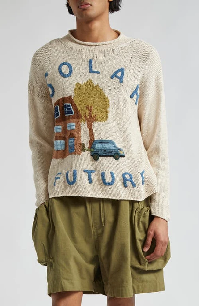 Story mfg. Solar Future Organic Cotton Sweater Ecru at Nordstrom,