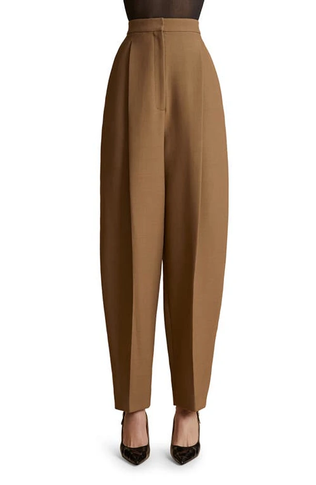 Khaite Ashford High Waist Balloon Leg Pants Toffee at Nordstrom,