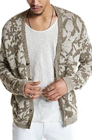 John Varvatos Charlisle Abstract Jacquard Cardigan Mocha at Nordstrom,