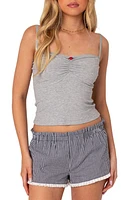 EDIKTED Karlee Rib Tank Top Gray-Melange at Nordstrom,