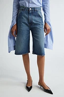 Coperni Belted Pocket Denim Bermuda Shorts in Blue at Nordstrom, Size X-Small