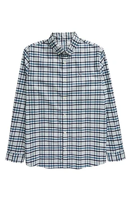 vineyard vines Kids' On-the-Go Check Button-Down Shirt Blue Aqua Plaid at