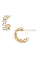 Kendra Scott Cailin Cubic Zirconia Huggie Hoop Earrings in Gold Metal White at Nordstrom