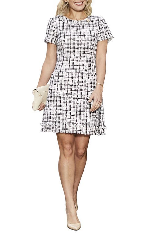 Harper Rose Cap Sleeve Tweed Shift Dress in Ivory at Nordstrom, Size 10