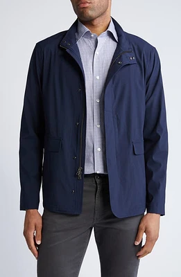 Peter Millar Excursionist Water Resistant Wool Coat Navy at Nordstrom,