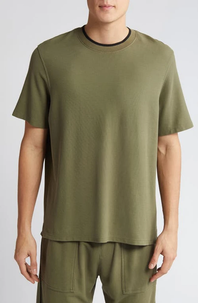 ATM Anthony Thomas Melillo Tipped Piqué T-Shirt Army at Nordstrom,