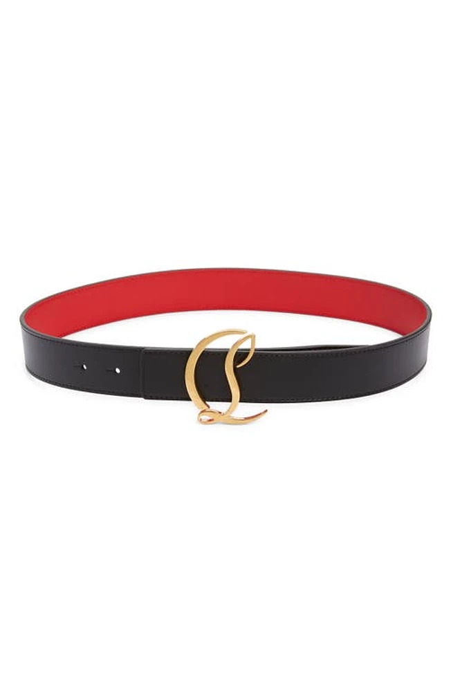 Christian Louboutin Logo Buckle Leather Belt at Nordstrom,