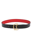 Christian Louboutin Logo Buckle Leather Belt at Nordstrom,