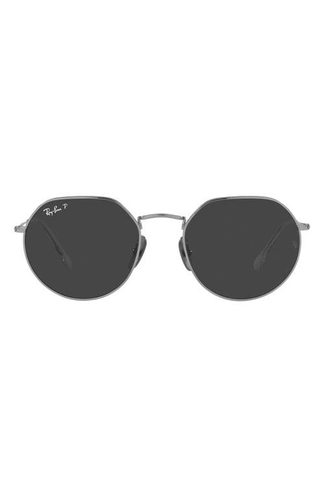 Ray-Ban 53mm Irregular Polarized Sunglasses in Silver at Nordstrom