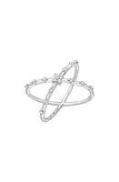 Bony Levy Aviva Diamond Station Crossover Ring 18K White Gold at Nordstrom,