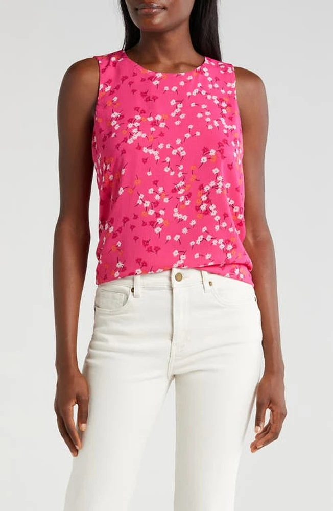 Vince Camuto Floral Sleeveless Top Bright Rose at Nordstrom,