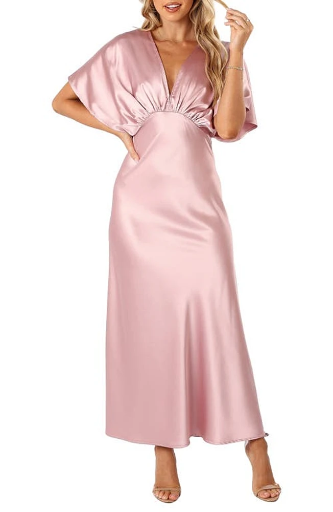 Petal & Pup Ricki Satin Gown Dusty Rose at Nordstrom,