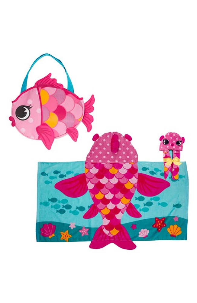 Stephen Joseph Beach Tote, Hooded Towel & Toys in Pink Fish at Nordstrom