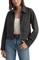 Madewell Crop (Re)generative Chino Utilitarian Jacket in Dark Pavement at Nordstrom, Size X-Large