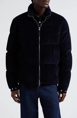 Moncler Besbre Quilted Corduroy Short Down Puffer Jacket Night Sky at Nordstrom,